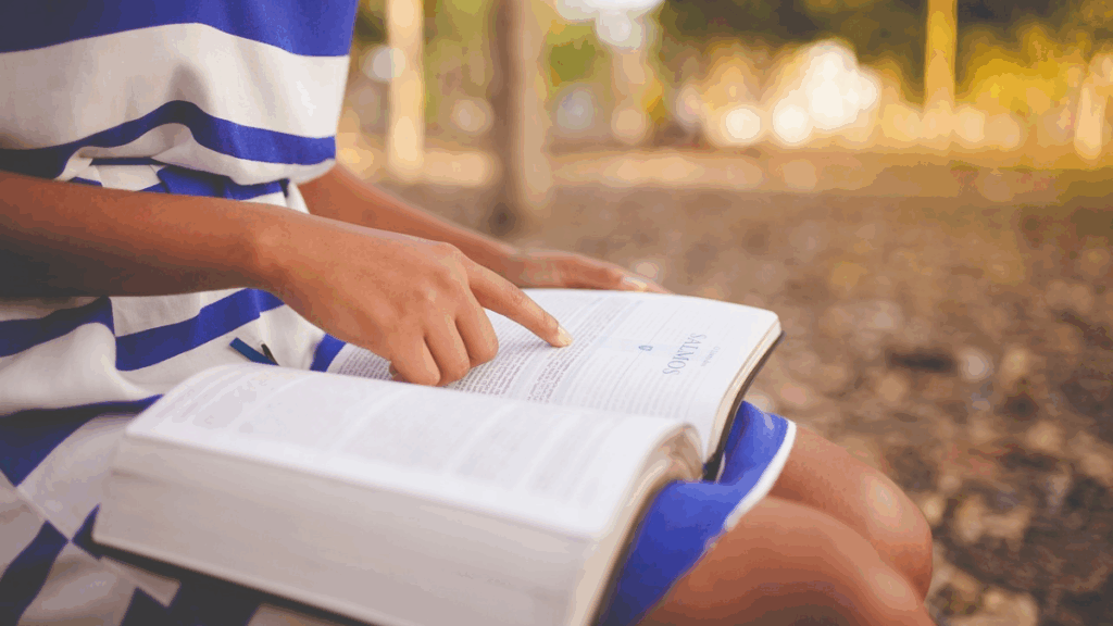 boy with a book in his lap