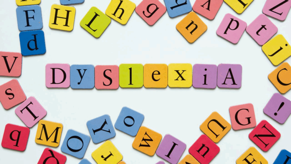 dyslexia spelled out in tiles